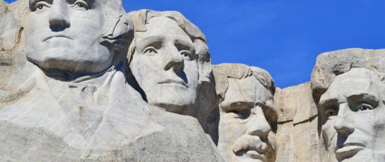 Four past presidents on Mt. Rushmore
