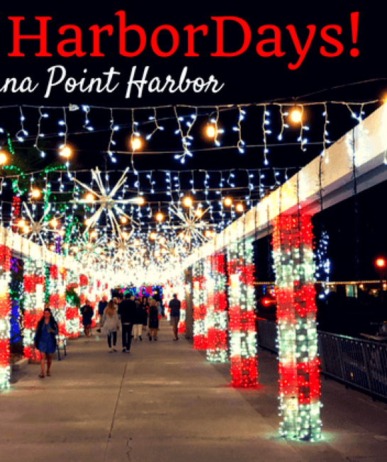 Holiday decorate the promenade at Dana Point Harbor