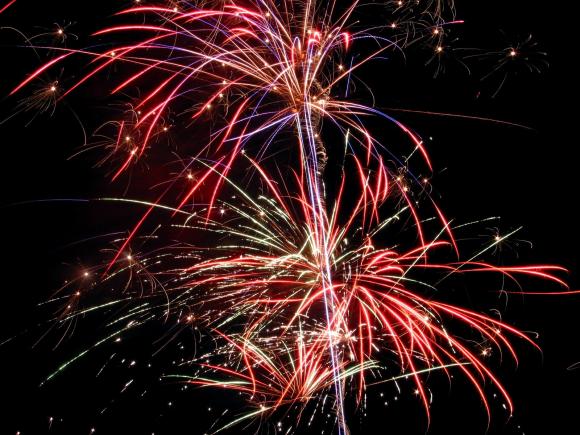 colorful fireworks against a black night sky