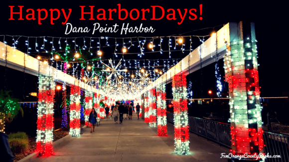 Holiday decorate the promenade at Dana Point Harbor