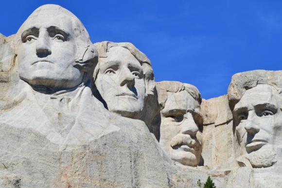 Four past presidents on Mt. Rushmore