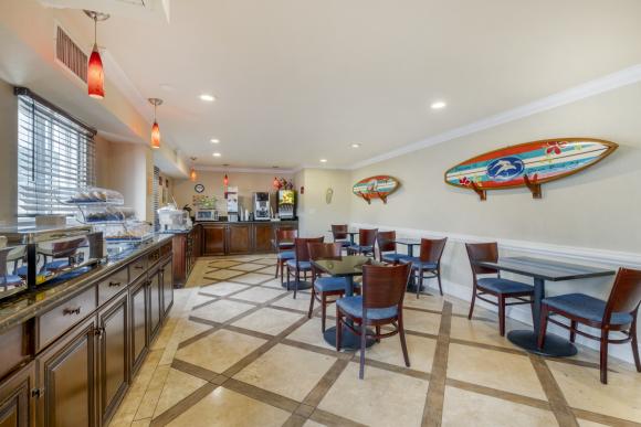 Complimentary breakfast is served to guests daily in our Breakfast Room.